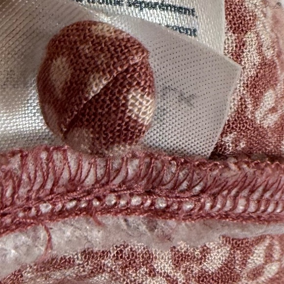 Faherty Montara Leaf Batik Long Sleeve Dress Pink Floral Casual Boho Women Small - Picture 13 of 16